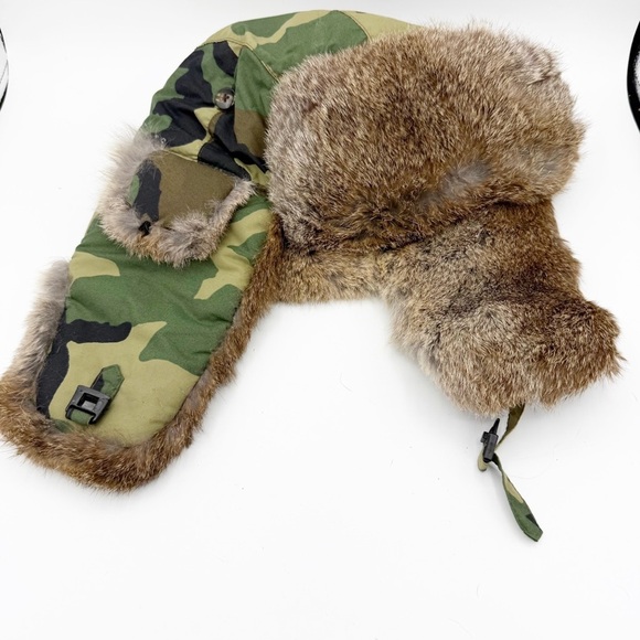 Mad Bomber Rabbit Fur Camo Flapper Trapper Hat XL - Picture 1 of 7